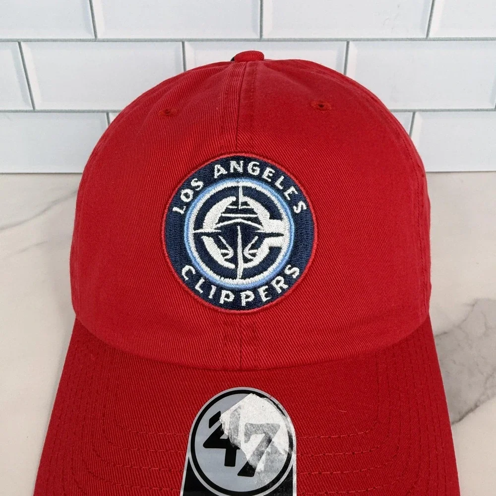 Los Angeles Clippers Hat Cap Strap Back Mens Red 47 Basketball Dad Hat Clean Up